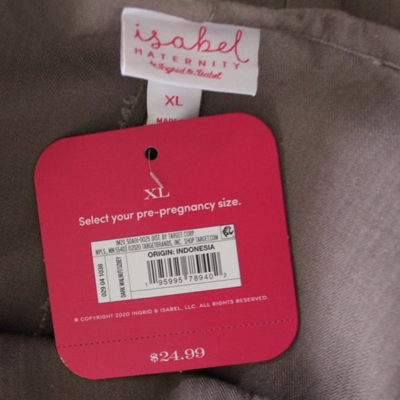 NWT Isabel Maternity by Ingrid & Isabel Knotted Front Brown Maternity Shortall - Picture 8 of 8